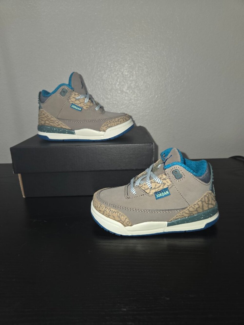 Air Jordan 3 Retro TD Olive Grey Green Abyss 7C New